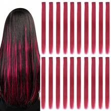 Clip In Hair Extensions 22 Inch 20Pcs/10Pcs Colored Hair Extensions Party Highlights Long Straight Synthetic Hairpieces For Women