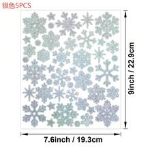 5 folhas de adesivos brilhantes de flocos de neve de inverno, decoração autoadesiva de flocos de neve, adesivos de scrapbook de Natal para envelopes de inverno, decoração de presente, lembrancinhas de festa, cartões