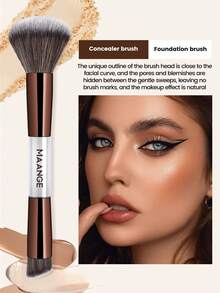 MAANGE 7Pcs/8Pcs Professional Facial Double-Ended Makeup Brush Set ,Comes With Makeup Bag,Bevel&Taper Foundation Brush Contour Brush Blush Brush Powder Brush Eyeshadow Brush Concealer Brush Highlight Brush Smudge Brush,Makeup Tools With Soft Fiber For Easy To Carrying,Set For Travel,Gift For Women&Girls