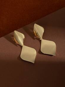 2 szt. geometrycznych kolczyków na klipsy, minimalistyczne, eleganckie kolczyki bez przekłuwania