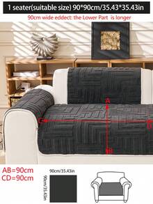 1pc Thick Plush Sofa Cushion Cover, Modern Simple Anti-Slip Warm Sofa Seat Pad, Dust-Proof Washable Sofa Slipcover, Soft & Fade-Resistant, Pet-Friendly, Fits L-Shaped Sofa And 1/2/3/4 Seater Sofa, Suitable For Bedroom, Office, Living Room