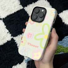 Una película floral verde dos en uno esmerilada para teléfono diseñada para 16 Pro, compatible con 12/13/14/15 Pro. Cuenta con una sensación premium, resistencia a caídas, textura esmerilada, diseños de dibujos animados (13) y estilos (12). El nuevo modelo XR tiene una cámara con lente elevada, lo que garantiza durabilidad y una mejor calidad de imagen. - Colores mixtos 1 - Ver 6