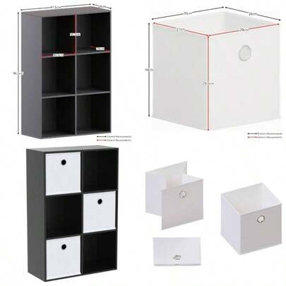 Durham Cube Bookcase Storage Organiser Living Room Bookshelf Home Office Furniture 4 Cube, White