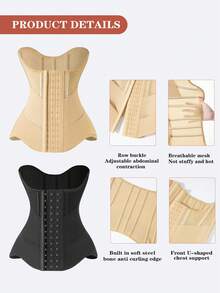 1pc Tummy Control Waist Trainer Body Shaper Women's Corset Control Back Top Girdles Sheath Flat Belly Shapers Colombian Reductive Girdle Woman Abdomen Shapewear Female Modeling Strap Slimming Belt