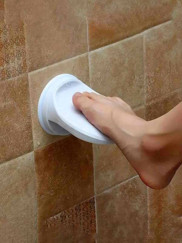 1 Bathroom Suction Cup Footrest Mat, Plastic Shower Stool, Non-Slip Footrest, Ideal For Bathroom Shaving And Foot Care, Easy Installation, No Drilling Required Bathroom Accessory