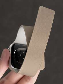 1pc Unisex Litchi Texture Silicone Magnetic Watch Band, Compatible With Apple Watch 42mm, 38mm, 40mm, 41mm, 44mm, 45mm, 46mm, 49mm, Fashionable Smart Watch Replacement Strap For Series Ultra2, Ultra SE2, SE 11, 10, 9, 8, 7, 6, 5, 4, 3, 2, 1 - Multicolor - View 3