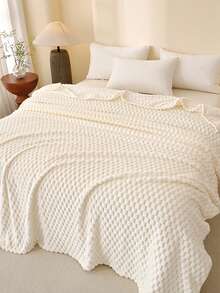 1 件豪华超柔软毛毯，优质丝滑法兰绒 3D 提花图案轻质床毯，舒适柔软蓬松法兰绒毛毯适合所有季节 - 舒适柔软轻质法兰绒毛毯，适用于沙发或床 - 米色 - 查看 7