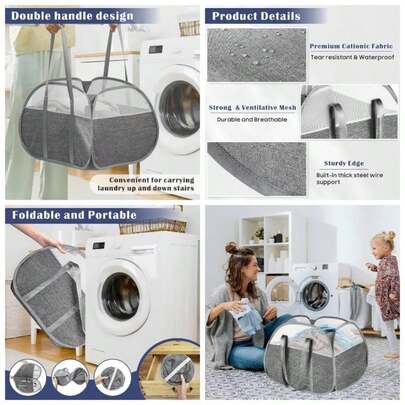 Large Collapsible Laundry Baskets Up Laundry Hamper With Reinforced Handles Foldable Laundry Hamper Home Laundry