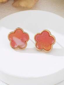 5 paia di orecchini a bottone con decorazione a quadrifoglio di lusso, set di gioielli per orecchini eleganti e versatili alla moda per le donne