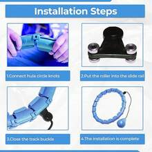 MCSWSEE  Fitness con Peso, 28 Nudos Desmontables, Aro  Entrenador Abdominal Cintura Ejercicio Fitness con Saltar Cuerda Lastrada, para Mujeres y Pricipiantes - azul - Ver 4