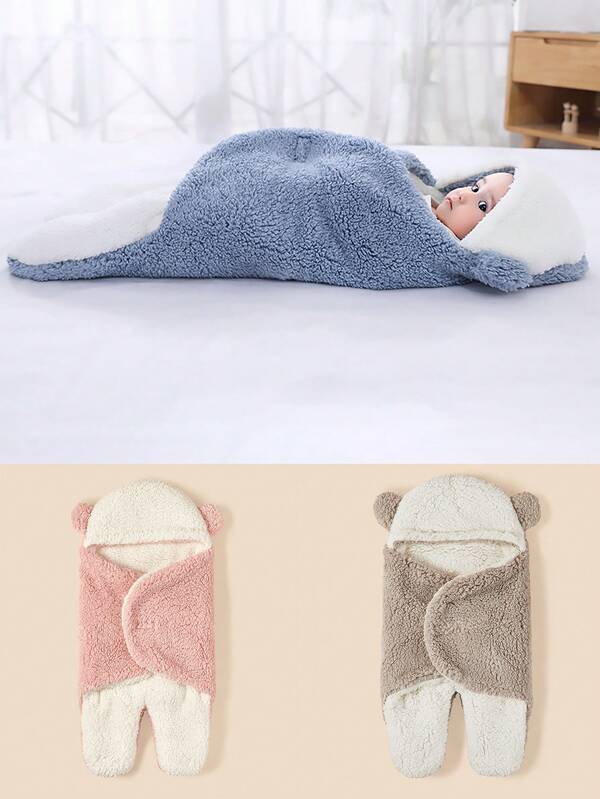 Baby 1pc Flannel 3D Ear Design Swaddling Blanket Love Valentine