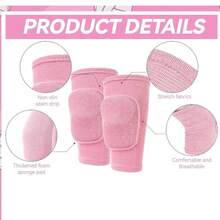 Walquicks 3 Piezas Accesorios Voleibol, Rodilleras, Mangas y Banda Transpirable, Anticolisión y Duraderas, Para Voleibol, Baloncesto yás(Rosa) - rosa - Ver 2