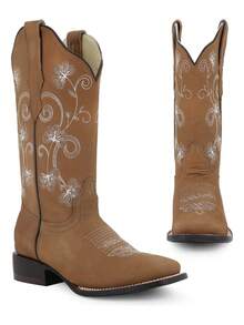 Bota Vaquera Para Dama Piel Genuina Res Modelo Ajuste Perfecto Comodidad Duradera Estilo Vaquero Auténtico Diseño Premium Calidad Superior Botas Moda Mujer Invierno  Épica - Marrón - Ver 6