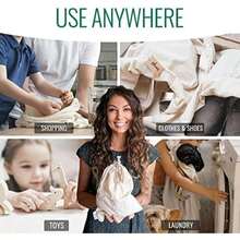 LEAFICO Bolsas reutilizables de algodón orgánico – Pequeñas bolsas de 5 x 7 – 12 piezas biodegradables ecológicas a granel para alimentos – Bolsas de tela – Almacenamiento de frutas y verduras – Bolsa(X-Large 14x17"(6pack) X-Large 14x17"(6pack)) - Tipo 1 - Ver 4