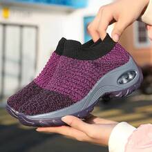 DAHAN Tenis Mujer para Caminar, Calzado de Caminata, Zapatos Deportivos de Primavera, Zapatillas de Correr Cómodos, Transpirables, Ligeros y Antideslizantes, Tenis de Moda Casual - Morado - Ver 6