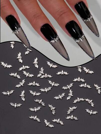 10/20pcs Mini Cute Bat Metal Nail Art Decoration Y2K Dark Retro Gothic Nail Art DIY Decoration Nail Art Room Nail Supplies
