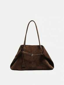 Dedoo 1 pièce Sac fourre-tout  de haute qualité, style rétro classique polyvalent, automne/hiver 2025. Grand sac à main décontracté pour le travail, convient pour les femmes pour le shopping, les fêtes, les cadeaux - Café - Voir 3