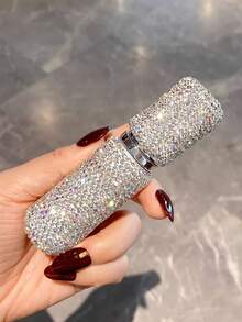 1pc 10ml Refillable Luxury Rhinestone Decorated Perfume/Toner Spray Bottle, Portable Cosmetic Decanting Container Suitable For Liquid, Gift For Men & Women - Silver - View 7