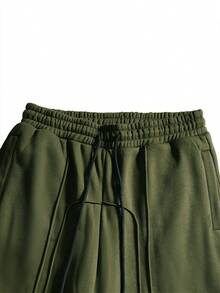 HEYKESON Men's Casual Solid Color Drawstring Waist Sports Pants, All Season , Fall - Army Green - View 9