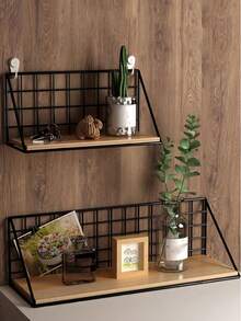 Wall Shelf With Hooks - Iron & Wood Entryway Organizer For Keys, Hats. Space-Saving Storage For Home, Office. Great Gift For Organizers, Homeowners, New Movers. Perfect For Housewarming, Christmas, Birthday