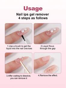 30ml Nail Polish Remover - Gentle Formula, Suitable For Gel, Acrylic And Nail Stickers, Damage-Free Removal, Pink Bottle With Applicator, Fashionable Design, Fragrance-Free - Clear - View 4