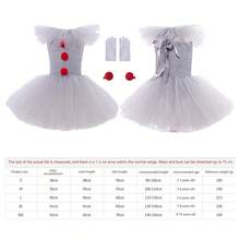 NetHong Pennywise Halloween Costume Girls Creepy Carnival Fancy Kids Dress Up