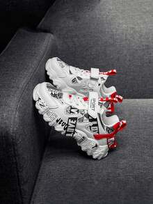 1 par de zapatos deportivos de moda para niños, con, transpirables, cómodos, antideslizantes, duraderos, para uso casual al aire libre, con suela suave y rebote, adecuados para niños pequeños de estilo al aire libre