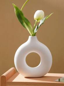 1 pieza Jarrón decorativo de estilo nórdico con círculos de colores, jarrón de flores pintado a mano para sala de estar, entrada, alquiler vacacional, decoración de mesa de hotel, decoración del hogar, decoración de habitación, jarrón de vidrio