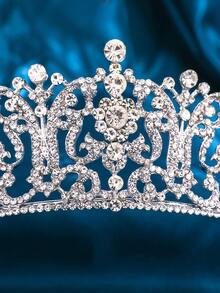 1pc Bridal Crown Headpiece Lady For Princess Evening Gown Styling Elegant Rhinestone Hair Hoop Zinc Alloy Hair Ornament Suitable For Spring Summer Autumn Tiara Costume Crown Hair Garland Hair Vine Tiara Crown Wedding