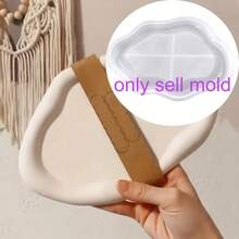 1pc Oval Tray Silicone Mold, Cloud-Shaped Tray And Coaster Mold, Creative Plaster Cup Holder Tray Mold