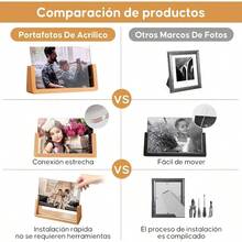 2PCS 8 Pulgadas Marcos para Fotos Decorativos, Marcos Para Cuadros con AcrLico Rstico de Doble Cara y Base, Horizontal Vertical Exhibicin Porta Retrato para Foto, Regalo para San Valentn Aniversarios - B - Ver 8