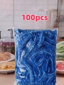 100/50/1片装彩色保鲜膜,弹性自封,用于食品保鲜,适用于覆盖碗碟,家居用品,食品保鲜膜,厨房配件,浴帽,厨房必备品,家居用品,家居装饰,食品保鲜膜,厨房用品,斋月家居及厨房用品 - 藍色 - 查看 3