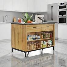 Stationary Storage Islands - Black+Natural + MDF + European - View 1