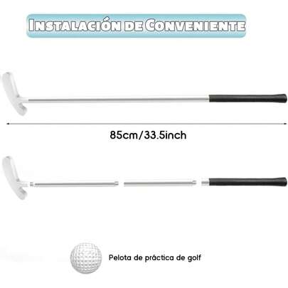 Putter de Interior y Exterior Con 2 Pelotas de Práctica - Juego de Palos de de Entrenamiento de 3 Secciones