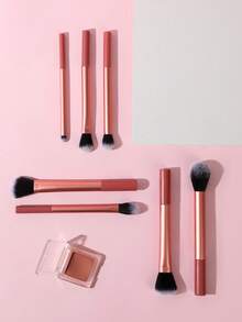 7pcs Orange Professional Makeup Brush Set, Including Blush, Powder, Concealer, Eye Shadow Brushes, Complete Cosmetic Tools, Ideal For Travel & Gift,Brush Set,Makeup Brush Kit,Make Up Brush Set,Make Up Set Complete,Makeup Brush Set,Complete Makeup Kit,Brush Kit,Brushes Makeup Set,Makeup Gift Set,Set - Orange - View 4