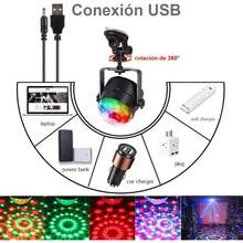 DQST - Bola de Discoteca, Proyector de Discoteca LED, Giratorio de 360​​° con Luces RGB con 7 Combinaciones y 3 Modos de Efectos de Iluminación, Cocontrol Remoto Mediante Teclado o Ritmo Musical - 1 - Ver 6