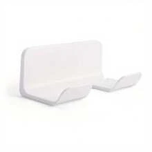 1 Pc Wall-Mounted Hair Dryer Holder And Bathroom Organizer Rack - Durable Plastic Storage Rack, Stylish Design, Suitable For Neat And Tidy Bathroom Organization, Storage