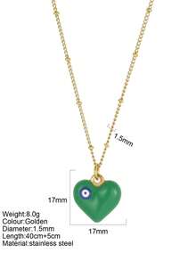 1pc Y2K Stainless Steel Multi-Color Heart & Eye Pendant Necklace For Women, Suitable For Christmas, Thanksgiving, Autumn/Winter Daily Wear, Great Gift
