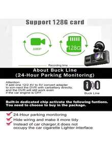 1pc Dual Channel 1080P Full HD Dash Cam, Front And Rear Dual Recording, DVR With Loop Recording, 2-Inch Display, Battery Capacity 150mAh (SD Card Not Included) - Multicolor - View 8