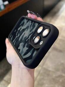 Camo Camouflage Painted Groove New Black Anti-Fall Thick Minimalist Fashion Case Compatible With IPhone 16 ProMax / 13, 16, 15, 15 ProMax, 14, 13, 12, 11, XS, XR, 7/8, 7/8 Plus, 12 ProMax, 13 ProMax, 14 ProMax, 13, 14, 11, 12, 14 Women Soft Anti-Fall XS/S/XS Max/7/8 Plus Phone Case Cover - Multicolor - View 5