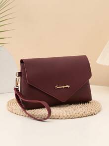 1pc Wristlet Coin Purse, Women's Fashion Minimalist Clutch, Burgundy Casual Versatile Wrist Pouch, Suitable For Women, Girls, Formal Events, Parties, Shopping, Commuting, Travel And Other Occasions