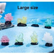 6件/8件組 水族箱海洋裝飾品，螢光珊瑚微景魚缸小擺件，DIY裝飾配件，模擬螢光彩色寶石鑽石玉石尋寶遊戲DIY小飾品 - 彩色 - 查看 6
