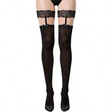 White Thigh High Stockings For Women Fish Net Stocking For Women Bow Suspenders Pantyhose Lace Top Sheer Stocking#SSDD B BJNHMJ