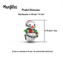 Manyilus Manyilus Original Schmuckanhänger Perlen - Weihnachts-Charm-Kollektion: Weihnachtsgeschenkbox-Charm, Weihnachtsmann-Charm, Weihnachtskranz-Charm, Weihnachtsstrumpf-Charm, Winter-Camping-Charm, Stern & Herz zusammenpassende Charms. Anhänger-Perlen-Charms für Schmuckherstellung, Armband-Anhänger. Geeignet für Armbänder, Armreifen.