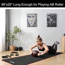 - Tapete de ejercicio para AB Roller AB delgado de, manta de picnic, impermeable, negro, largo, plegable, de polister, para uso en casa, gimnasio, 99 pulgadas de largox 59 pulgadas - Negro - - Ver 5