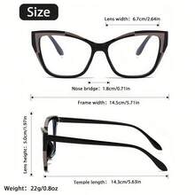 Fashion Cat Eye Reading Glasses Elegant Color Block Frame Women's  Reading Glasses Elderly Reading Needle Threading +1.0 To +4.0 - Pink - View 5