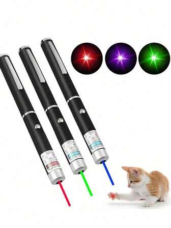 3pcs /Purple Laser Pointer, Suitable For Projection Teaching Presentation, Pet Interaction, Camping, Stargazing