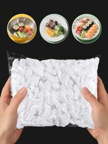 100/200 buc Pungi pentru conservarea alimentelor, Folie alimentară transparentă, Husă anti-praf pentru alimente, Pungi elastice reutilizabile pentru conservarea alimentelor și fructelor