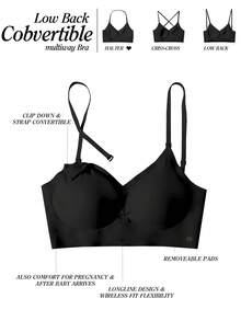 Áo ngực không đường may, không lưng, áo ngực không dây, áo ngực mùa hè, áo ngực váy cưới, đồ lót cô dâu, 3 lựa chọn dây đeo, không đường may, thoáng khí, dây đeo có thể điều chỉnh, áo ngực nhẹ, thoải mái và thoáng khí, phù hợp cho đám cưới, váy dạ hội, váy hai dây, cỡ cúp A/B - màu đen - Xem 9