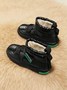 Botas de nieve impermeables con suela gruesa y cálida para hombres, en color negro y verde, con forro térmico y antideslizante, para invierno